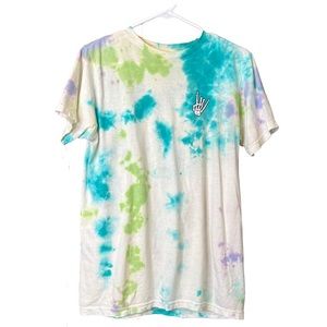 Tie Dye Shirt with Skeleton Hand